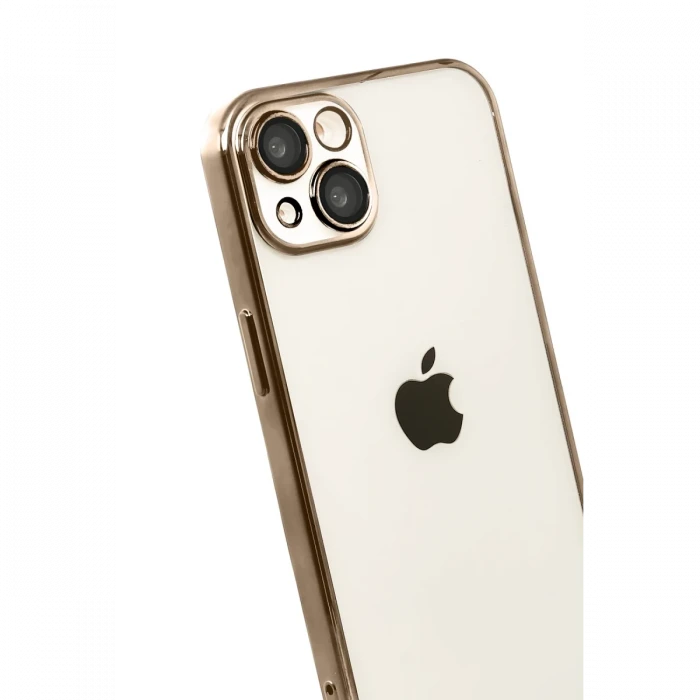 Apple iPhone 15 Razer Lensli Silikon - Çöl Titanyum