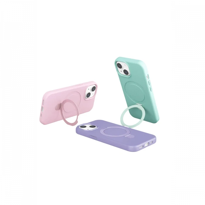 Apple iPhone 15 Regal Magsafe Standlı Kapak - Derin Mor