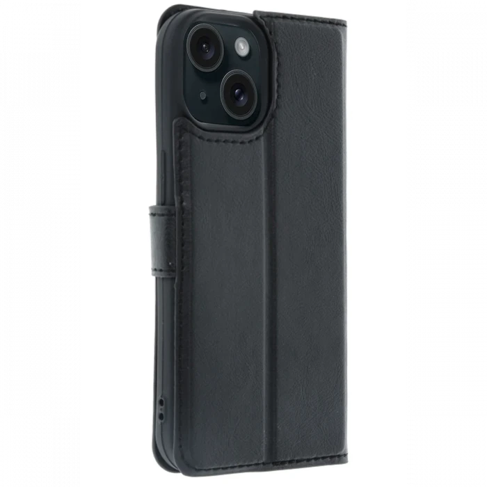 Apple iPhone 15 Trend S Plus Kapaklı Kılıf - Siyah