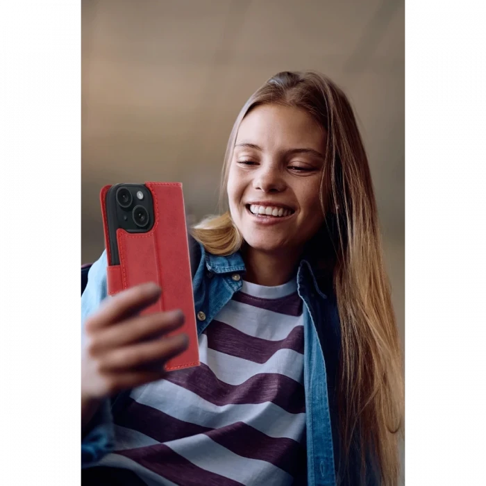 Apple iPhone 15 Trend S Plus Kapaklı Kılıf - Taba