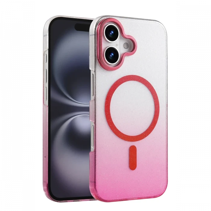 Apple iPhone 16 Glossy Magsafe Kapak - Pembe