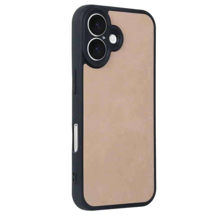 Apple iPhone 16 Kılıf Aras Deri Kapak - Pudra