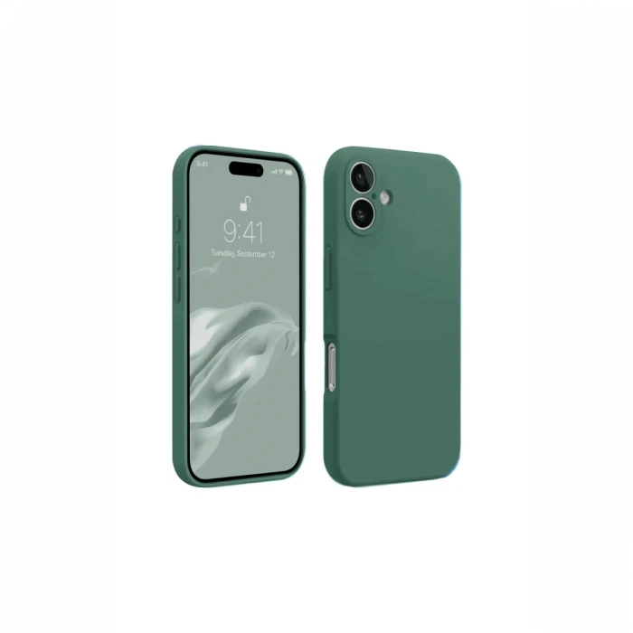 Apple iPhone 16 Kılıf First Silikon - Koyu Yeşil