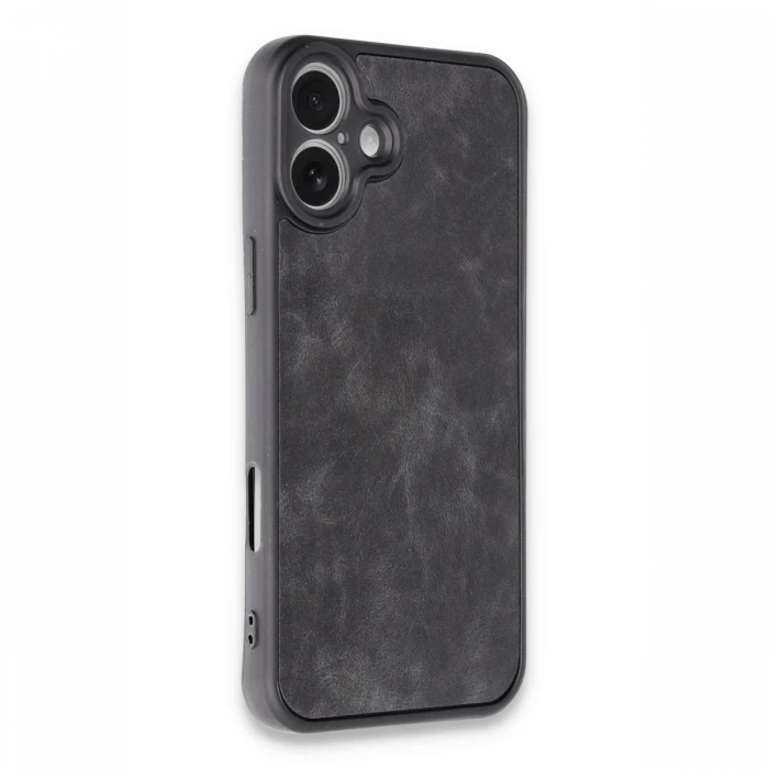 Apple iPhone 16 Plus Kılıf Aras Deri Kapak - Siyah