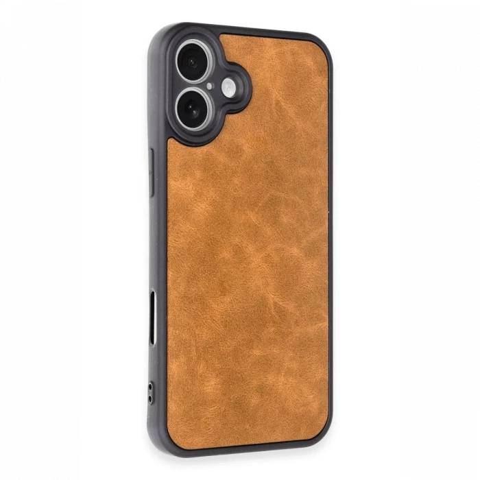 Apple iPhone 16 Plus Kılıf Aras Deri Kapak - Taba