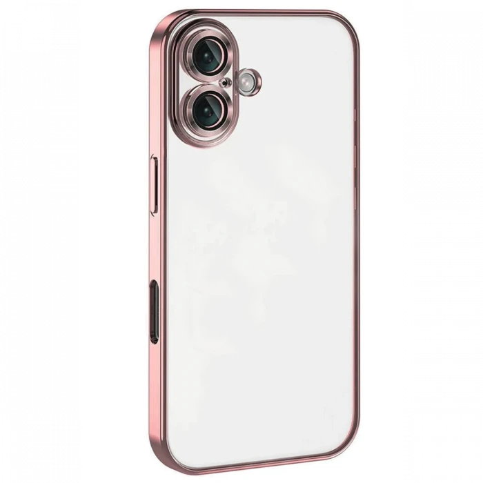 Apple iPhone 16 Plus Kılıf Razer Lensli Silikon - Pembe