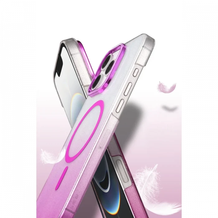 Apple iPhone 16 Pro Glossy Magsafe Kapak - Pembe
