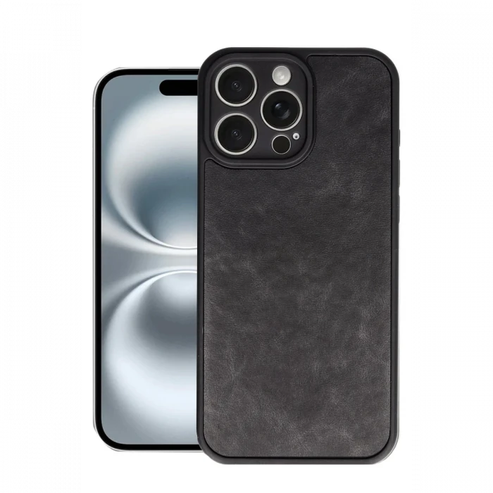 Apple iPhone 16 Pro Kılıf Aras Deri Kapak - Siyah