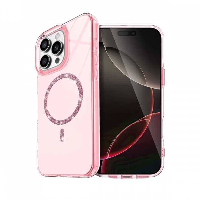 Apple iPhone 16 Pro Live Diamond Magsafe Kapak - Pembe