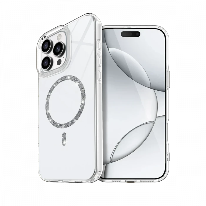 Apple iPhone 16 Pro Live Diamond Magsafe Kapak - Şeffaf