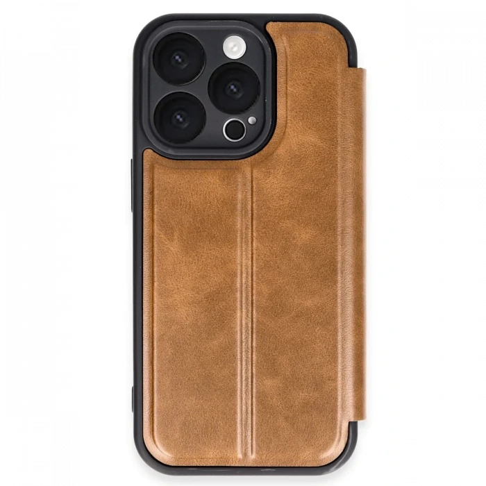 Apple iPhone 16 Pro Max Kılıf Flip Cover - Taba