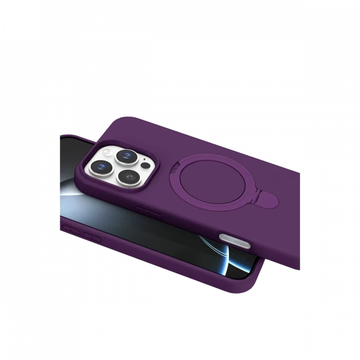 Apple iPhone 16 Pro Max Regal Magsafe Standlı Kapak - Derin Mor