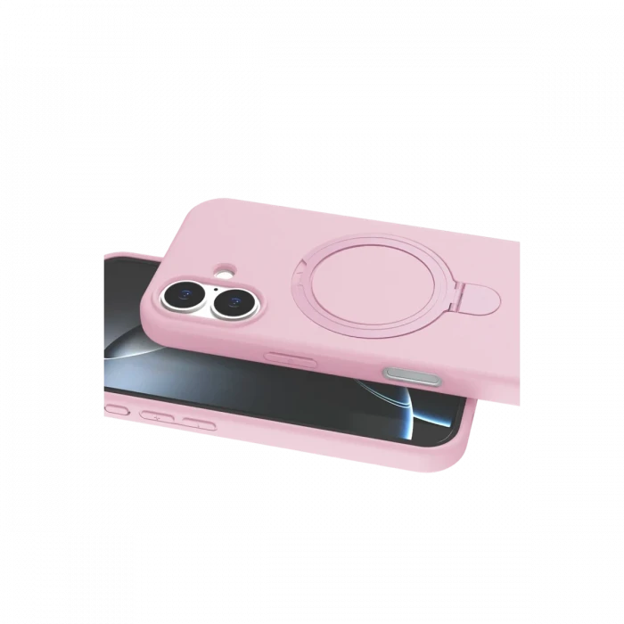Apple iPhone 16 Regal Magsafe Standlı Kapak - Açık Pembe