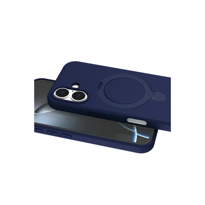 Apple iPhone 16 Regal Magsafe Standlı Kapak - Lacivert