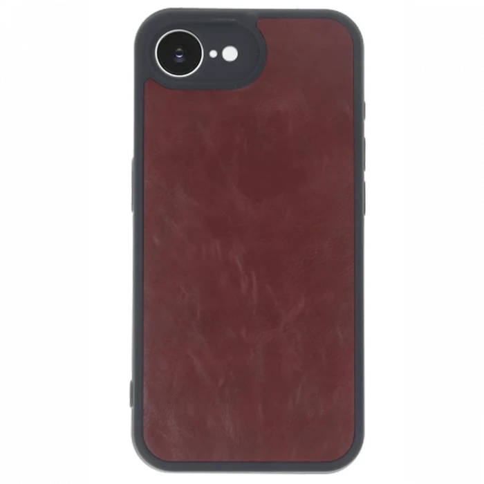 Apple iPhone 16E Kılıf Aras Deri Kapak - Bordo