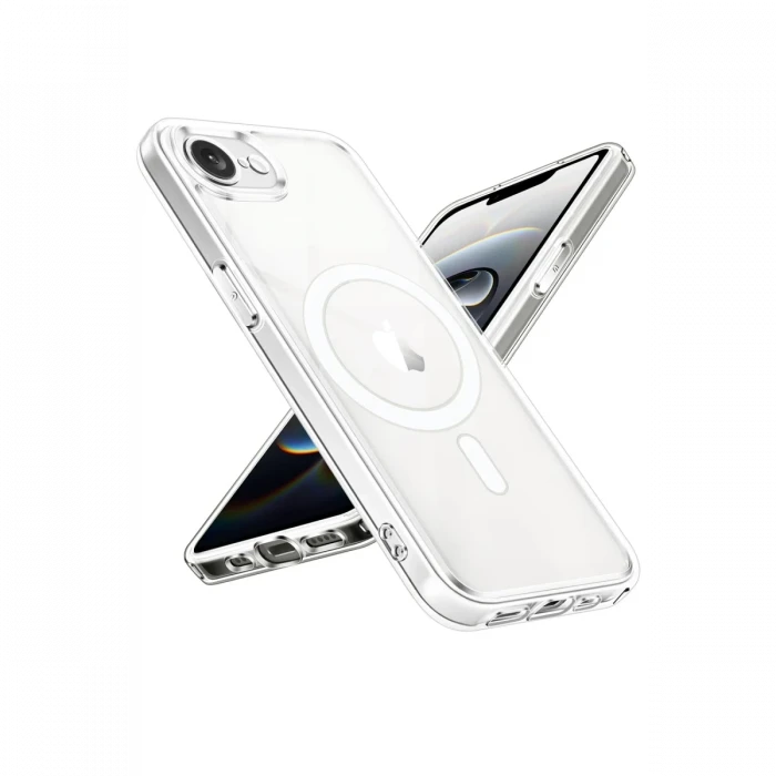 Apple iPhone 16E Kılıf Magneticsafe Şeffaf Silikon - Şeffaf