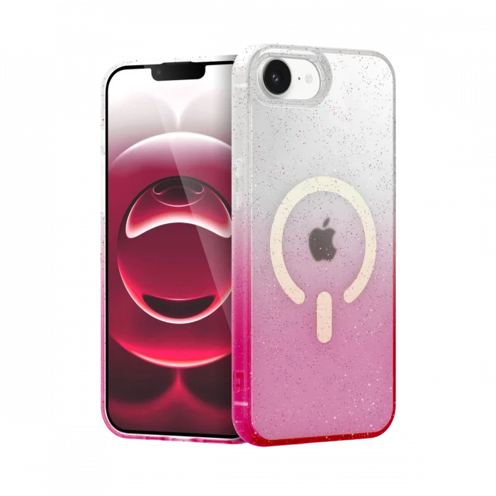 Apple iPhone 16E Pummel Shiny Magsafe Kapak - Pembe