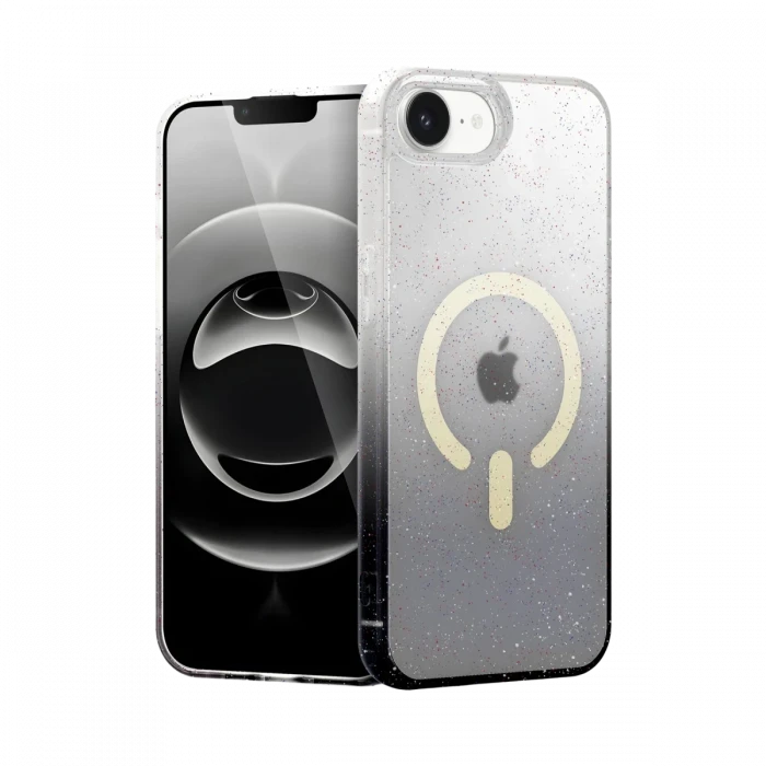 Apple iPhone 16E Pummel Shiny Magsafe Kapak - Siyah