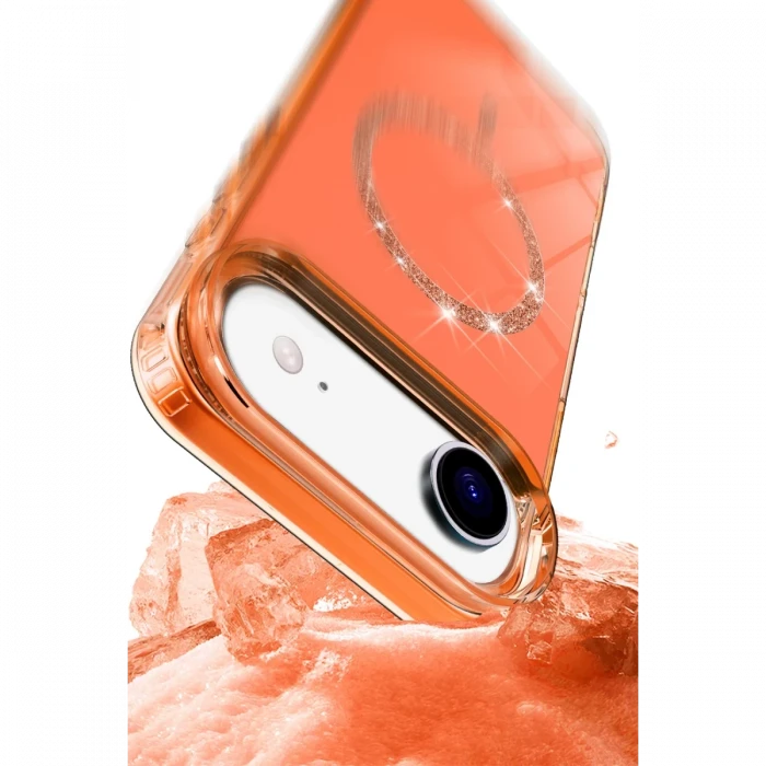 Apple iPhone 17 Air Live Diamond Magsafe Kapak - Turuncu