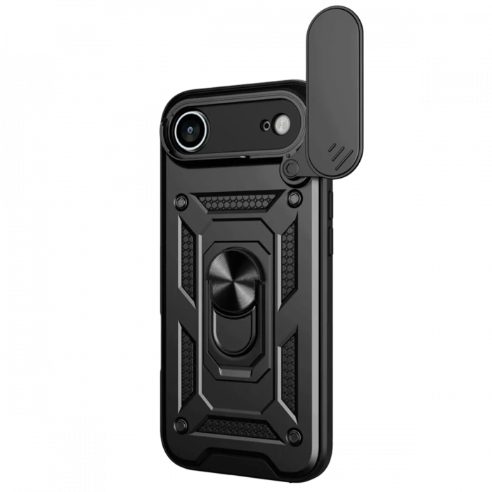 Apple iPhone 17 Air Pars Lens Yüzüklü Silikon - Siyah
