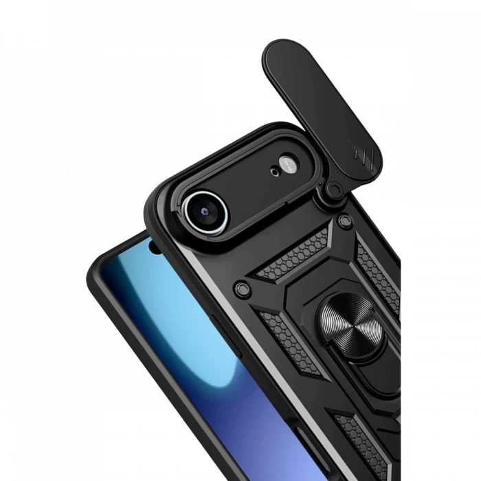 Apple iPhone 17 Air Pars Lens Yüzüklü Silikon - Siyah