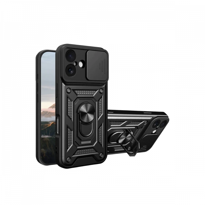 Apple iPhone 17 Pars Lens Yüzüklü Silikon - Siyah