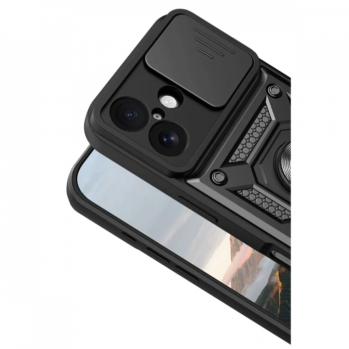 Apple iPhone 17 Pars Lens Yüzüklü Silikon - Siyah