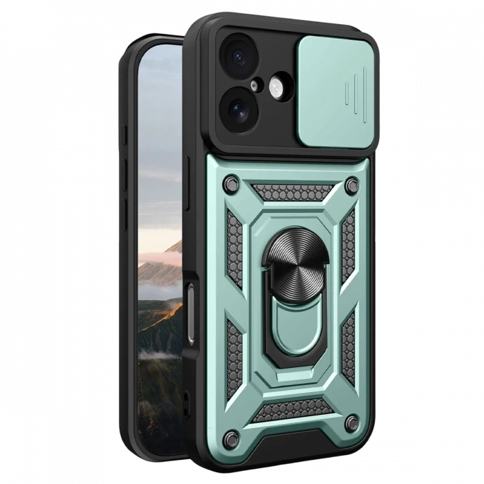 Apple iPhone 17 Pars Lens Yüzüklü Silikon - Yeşil