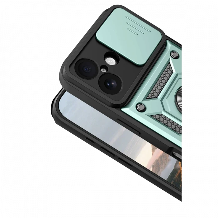 Apple iPhone 17 Pars Lens Yüzüklü Silikon - Yeşil