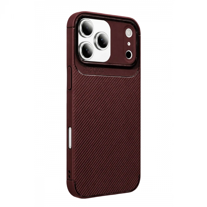 Apple iPhone 17 Pro Auto Focus Karbon Kapak - Bordo
