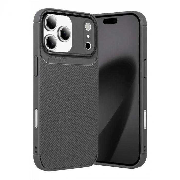Apple iPhone 17 Pro Auto Focus Karbon Kapak - Gri