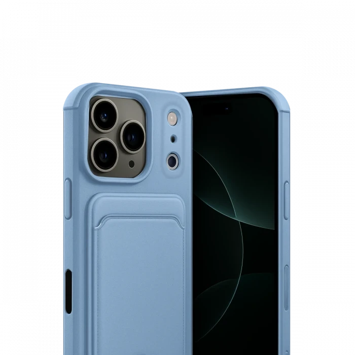 Apple iPhone 17 Pro Kelvin Kartvizitli Silikon - Mavi