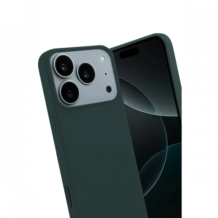 Apple iPhone 17 Pro Max First Silikon - Koyu Yeşil