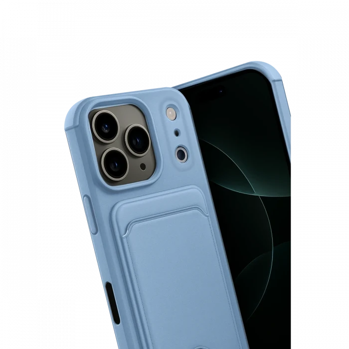Apple iPhone 17 Pro Max Kelvin Kartvizitli Silikon - Mavi
