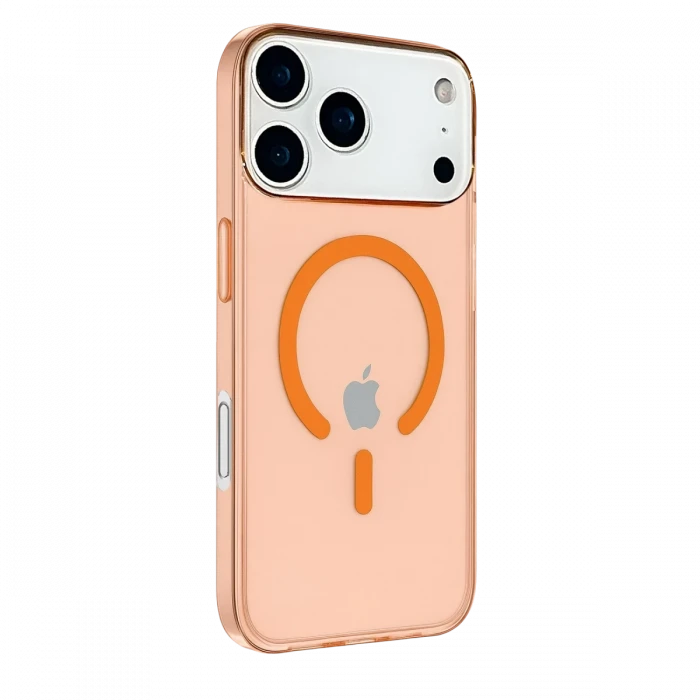 Apple iPhone 17 Pro Max Kılıf Pc Real Magsafe Kapak - Turuncu