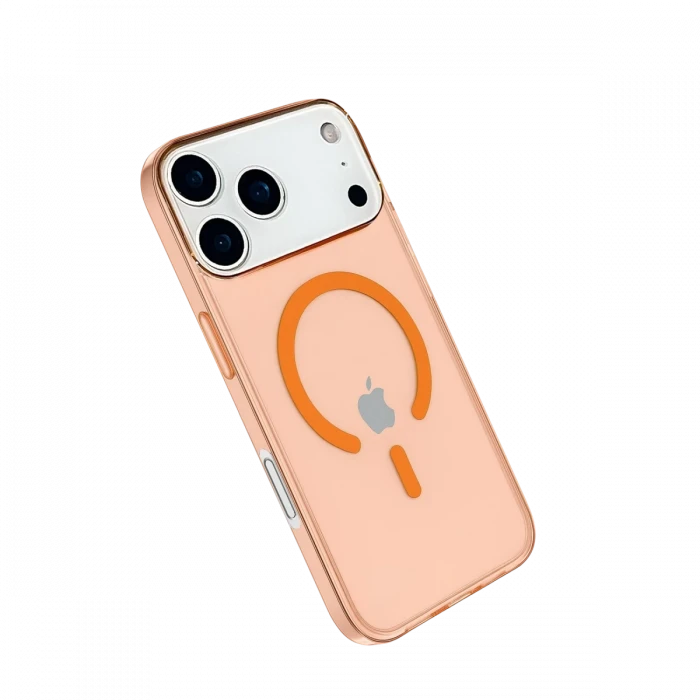 Apple iPhone 17 Pro Max Kılıf Pc Real Magsafe Kapak - Turuncu