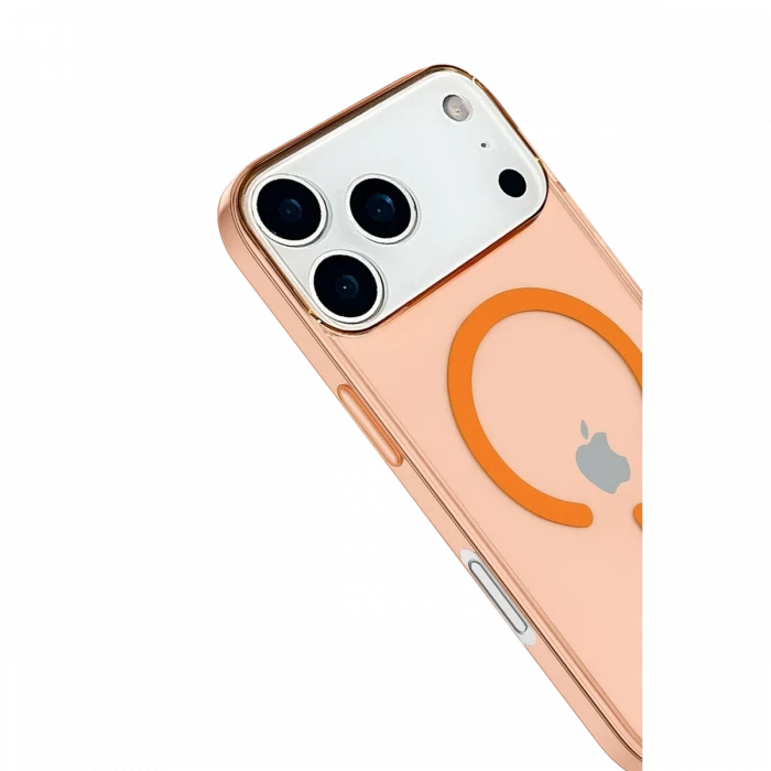 Apple iPhone 17 Pro Max Kılıf Pc Real Magsafe Kapak - Turuncu
