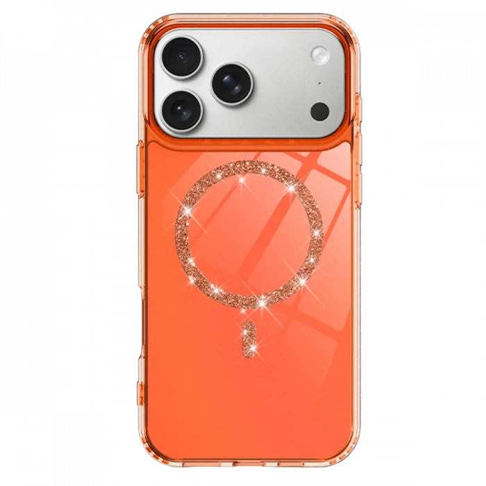 Apple iPhone 17 Pro Max Live Diamond Magsafe Kapak - Turuncu