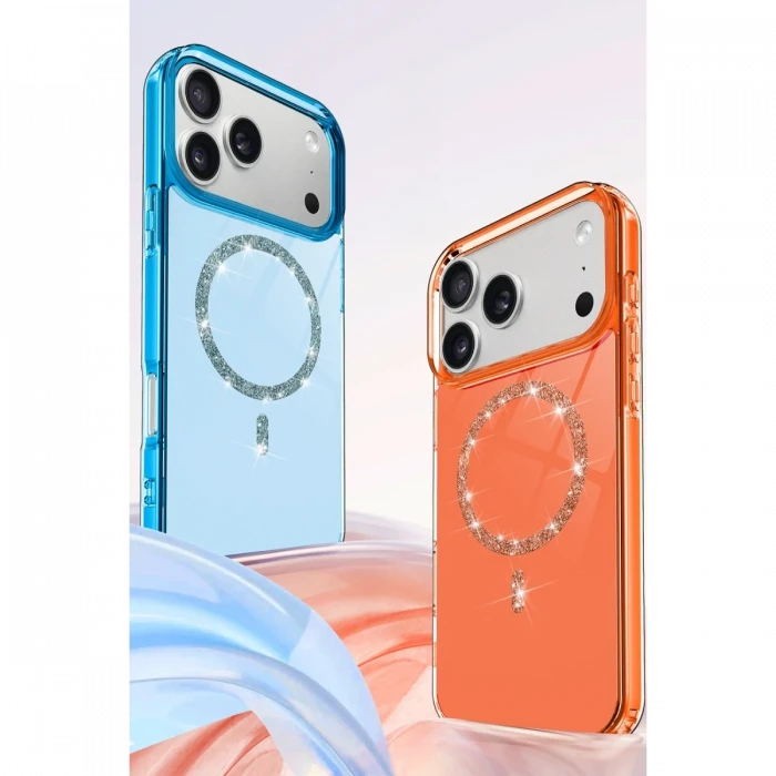 Apple iPhone 17 Pro Max Live Diamond Magsafe Kapak - Turuncu