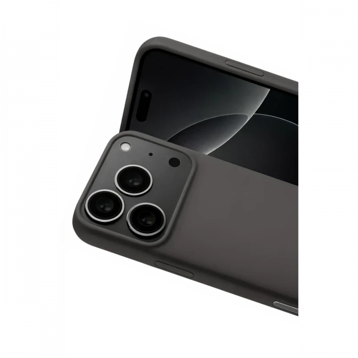 Apple iPhone 17 Pro Max Nano içi Kadife Silikon - Gri