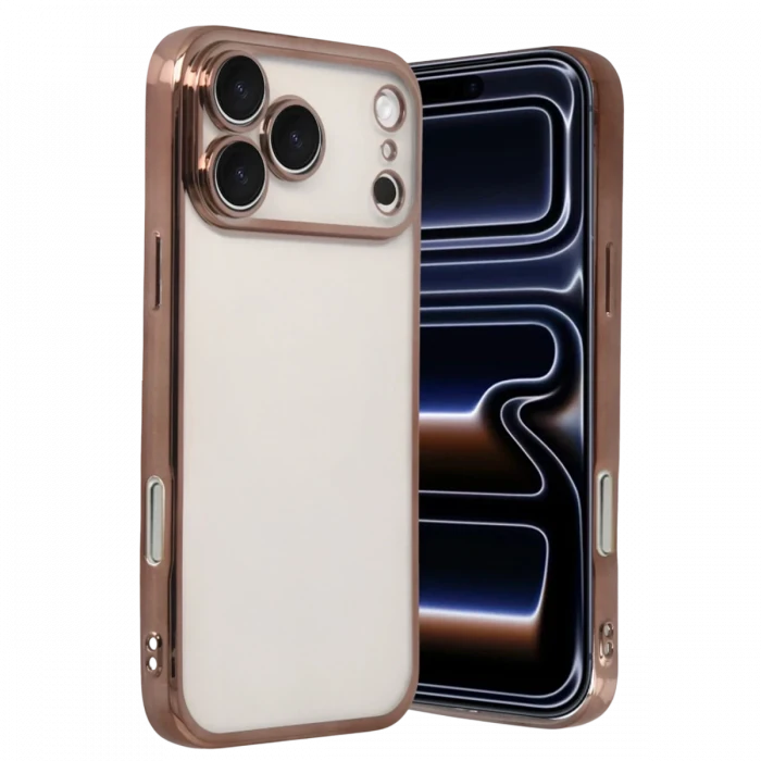 Apple iPhone 17 Pro Max Razer Lensli Silikon - Çöl Titanyum