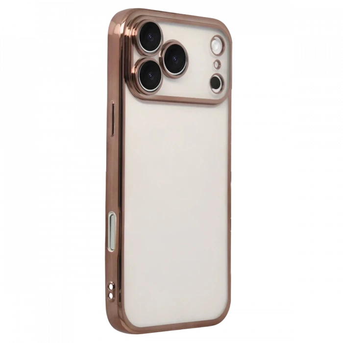 Apple iPhone 17 Pro Max Razer Lensli Silikon - Çöl Titanyum