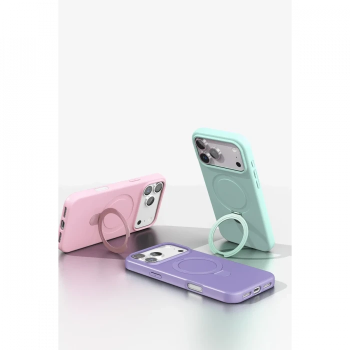 Apple iPhone 17 Pro Max Regal Magsafe Standlı Kapak - Lila