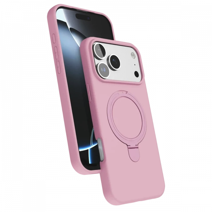 Apple iPhone 17 Pro Regal Magsafe Standlı Kapak - Açık Pembe