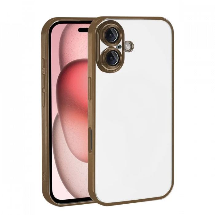 Apple iPhone 17 Razer Lensli Silikon - Çöl Titanyum