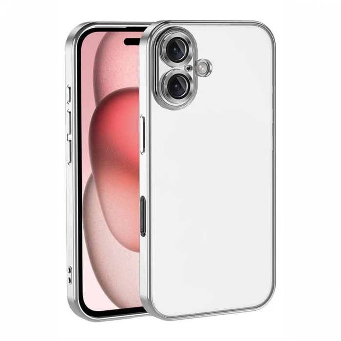 Apple iPhone 17 Razer Lensli Silikon - Gümüş