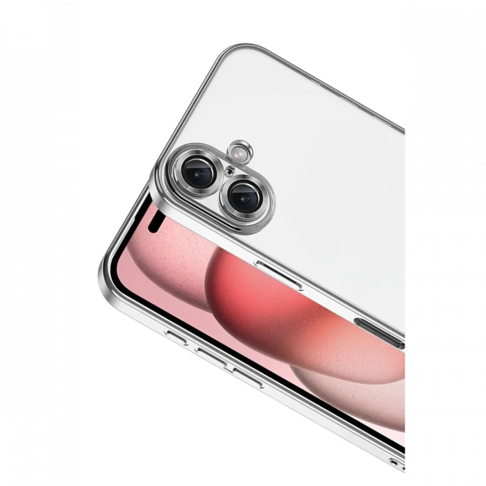 Apple iPhone 17 Razer Lensli Silikon - Gümüş
