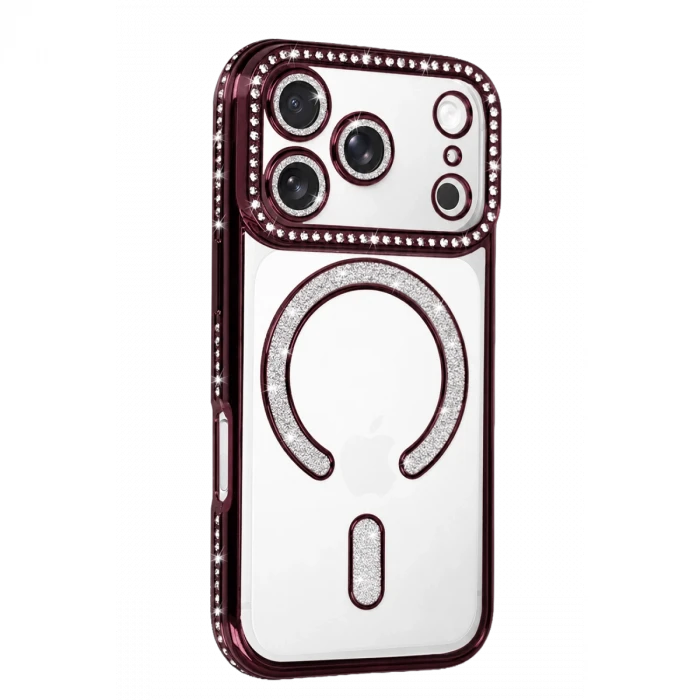 Apple iPhone 18 Pro Joke Simli Magneticsafe Kılıf - Bordo