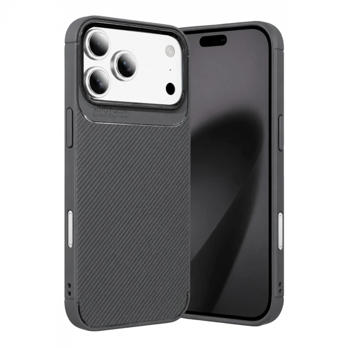 Apple iPhone 18 Pro Max Auto Focus Karbon Kapak - Gri