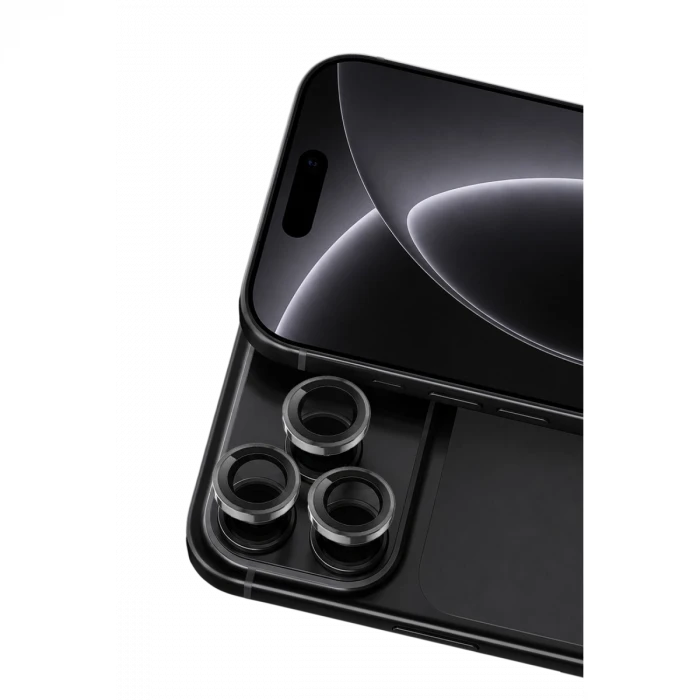 Apple iPhone 18 Pro Max Raze Metal Kamera Lens - Siyah